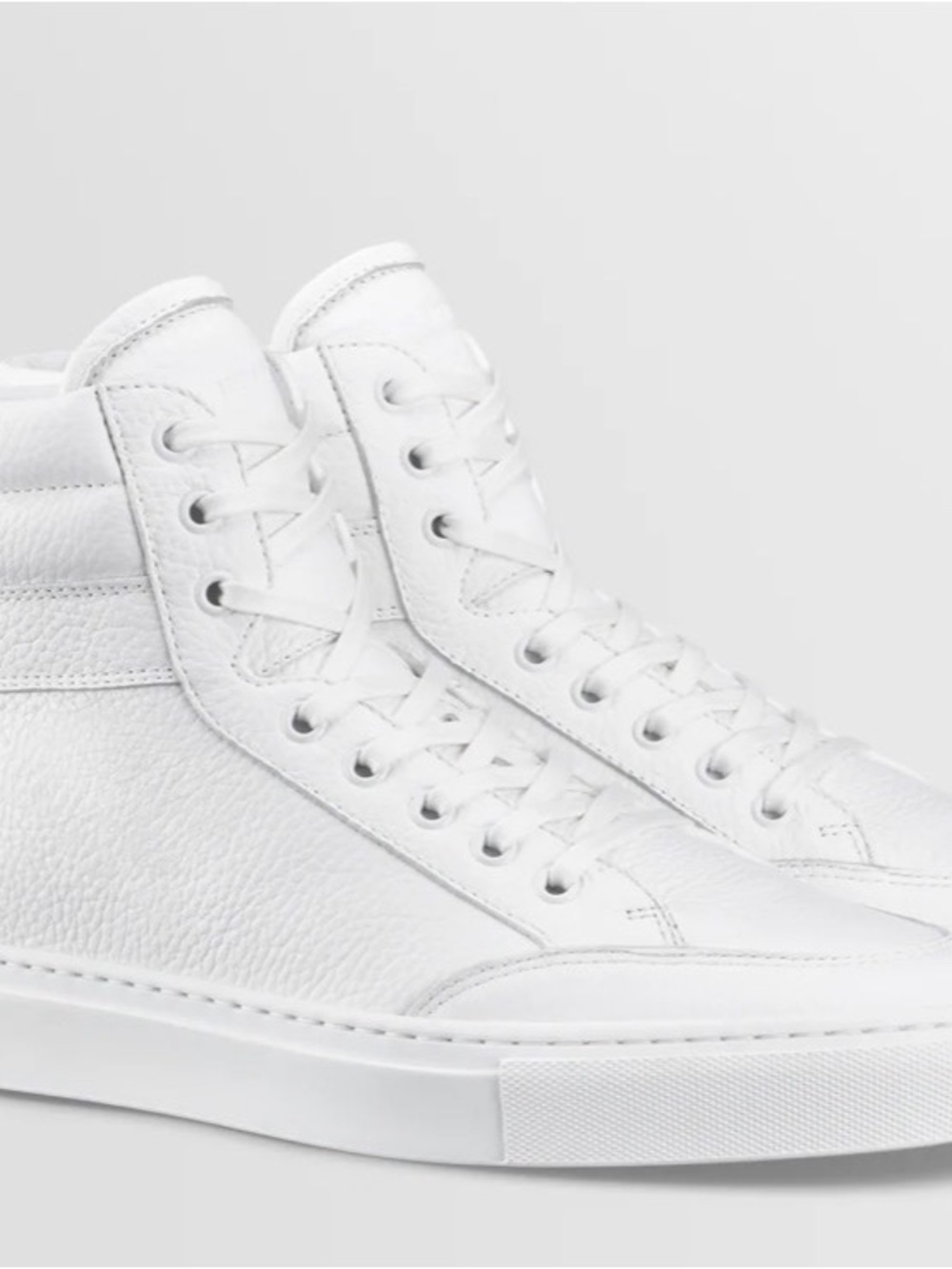 KOIO Primo White Leather Mid-Top Sneakers. Size 38.